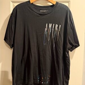 AMIRI Black Tee with Colorful Graphic